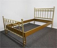 Solid Brass European 3/4 Bed with Metal Rails