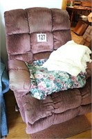 Recliner & Throws (BUYER RESPONSIBLE FOR