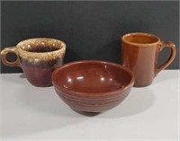 Vintage Brown Drip Glaze Pottery-