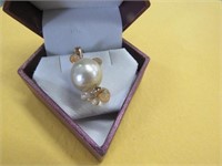 14 Kt Gold South Sea Pearl & Citrine