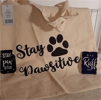 Dog Tote Bag + 2 Magnets, all new