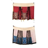 Antique Chinese Skirts (2) w/ Embroidery