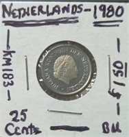 Uncirculated 1980, Netherlands coin