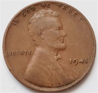 US 1941 WWII "Lincoln" ONE CENT coin
