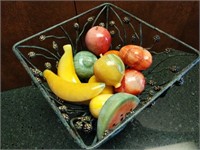 11 Piece Set of Marble Fruit