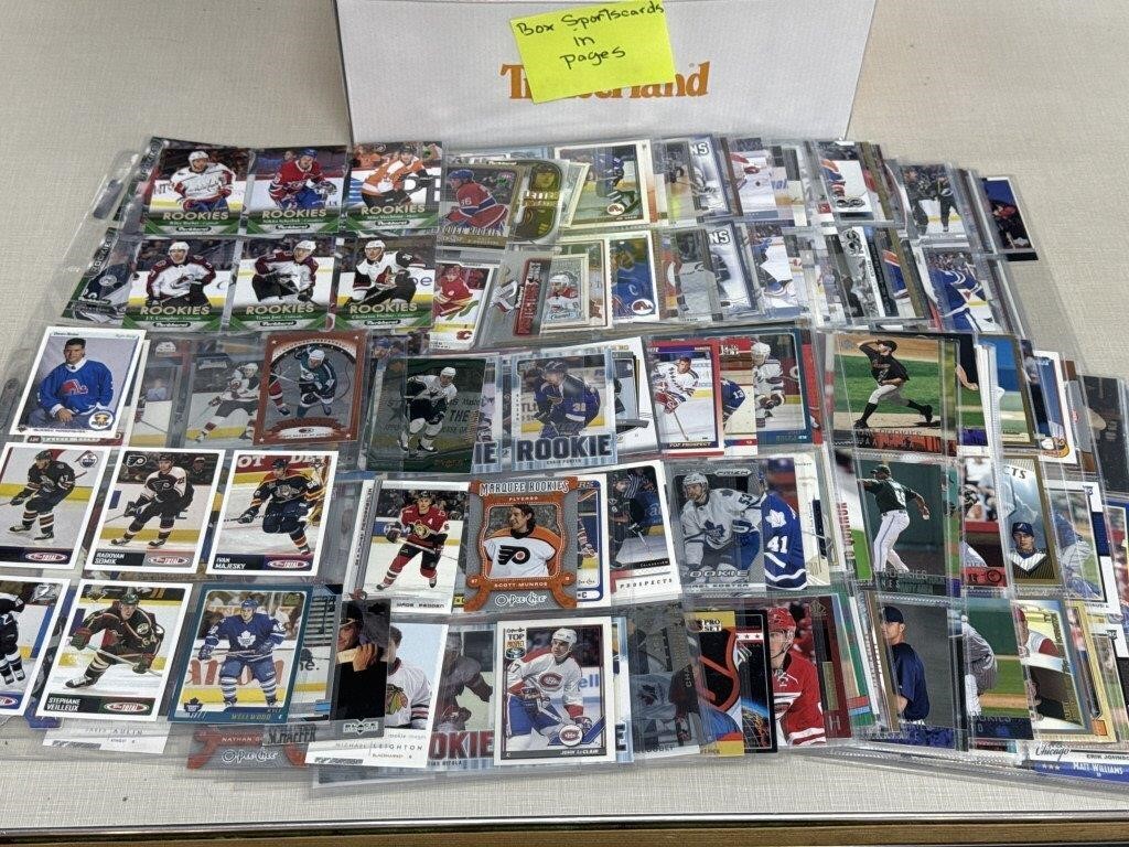 Box of Sports Cards in Pages