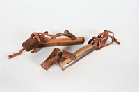 ANTIQUE WOODEN ICE SKATES