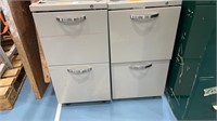 2, 2 Drawer Stackable Filing Cabinets