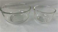 Lot Of Two Fire King Clear Glass Mixing Bowls