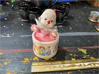 moving clown musical figurine