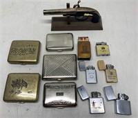 TOBACCO RELATED ITEMS LIGHTERS CIGARETTE CASES