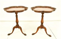 Pair of Mahogany Piecrust Side Tables