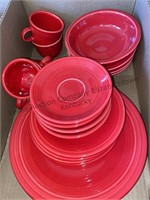 Red fiesta wear service for four includes plates