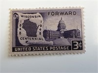 1948 3c Wisconsin Statehood Stamp