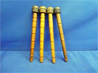 (4) Antique Wooden Bobbin Spools