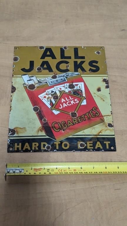 All Jacks Cigarettes Porcelain Sign