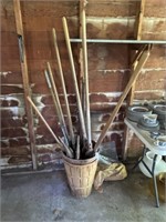 Basket of Long Handled Tools