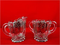 Vintage Glass Cream & Sugar Set