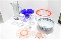Depression Glass, Mikasa Cocktail Glasses, Bowls