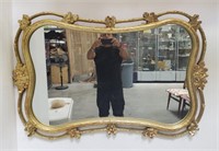 Gilt-framed Sirocco wood mirror 32" x 49"