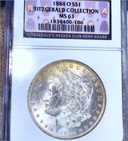 1884-O Morgan Silver Dollar NGC - MS63 FITZ COLLEC