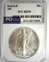 1988 Silver Eagle MS70 LISTS $2350