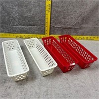 4 Plastic Slim Baskets