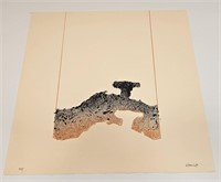 VINTAGE SIGNED CAMEL ROCK COLOR LITHO