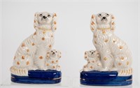 Pr. Staffordshire Spaniel w/ Pup Figures