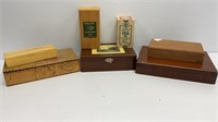 Misc wooden boxes: English leather aftershave
