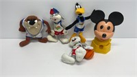 (4) space jam plushies, hasbro Mickey Mouse