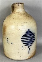 Cobalt decorated stoneware jug by N.A. White &