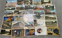 Vintage used postcards featuring local colleges in