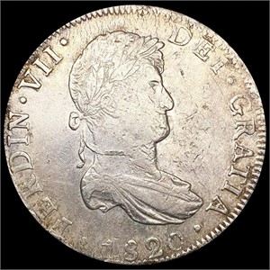 1820-Mo JJ Mexico Silve8 Reales LIGHTLY