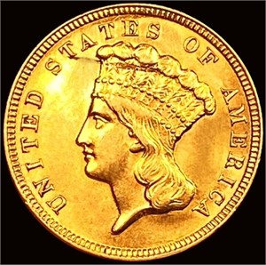 1854 $3 Gold Piece