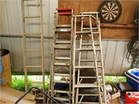 3 Aluminium Stepladders & 2.4m Access Ladder