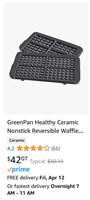GreenPan Ceramic Nonstick Reversible Waffle Plates