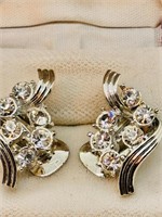 Antique Estate Earrings Ornate Rhinestone pcs