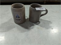 (2) Clay Mugs