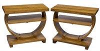 BROWN SALTMAN ART DECO STYLE END TABLES