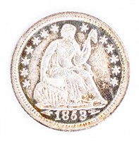 Coin 1853-O W/ Arrows  Half Dime in Extra Fine+