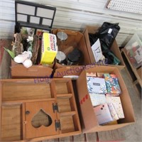 Flea trap, wood shelf, decorative boxes
