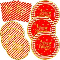 $25  Christmas Plates/Napkins Set  Serves 50