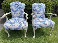 Carved and Upholstered Side Chairs