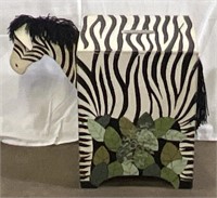 (HI) Zebra Step Stool , Toy Box 17.5 inches Tall