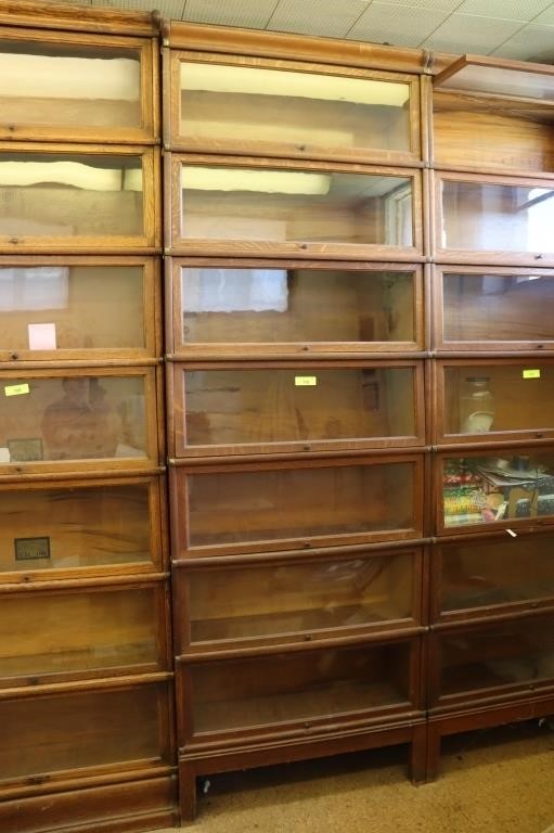 7 Stack Antique Oak Barrister  Bookcase