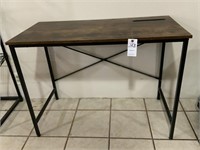 Metal Frame Desk Table w/ Real Wood Top