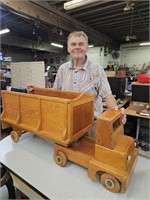 Vintage 1970's Wood  42"L Truck