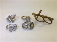 Lot of assorted costume jewelry rings - sizes 8,
