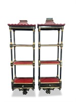 Pair of Regency Style Chinoiserie Wall Shelves,